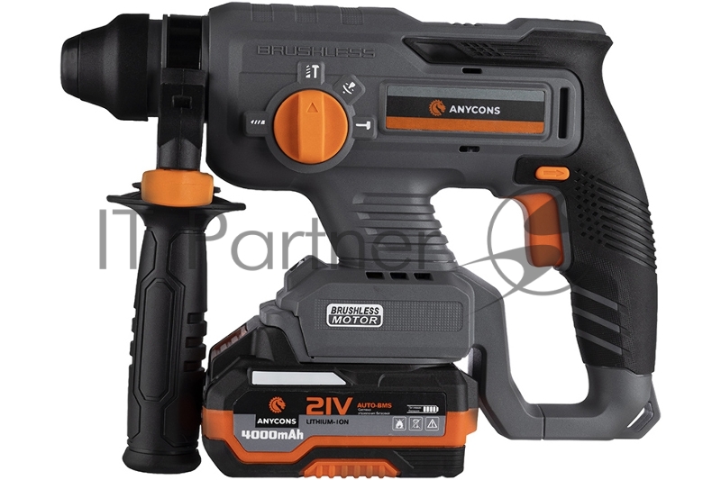 Бесщеточный перфоратор Anycons AC-H408 SDS+, 2 Дж, 21В, 2 акб