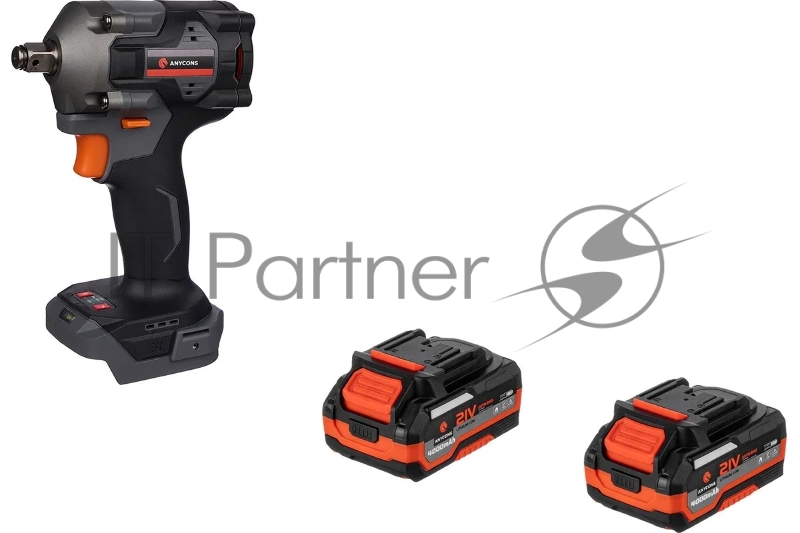 Бесщеточный ударный гайковерт Anycons AC-SD380 21В 380 Н.м (2 акк)
