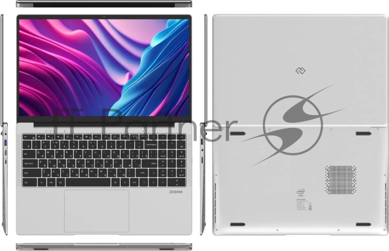 Ноутбук 15.6 IPS FHD DIGMA EVE C5403 silver (Cel N4020/4Gb/128Gb SSD/VGA int/W11Pro) (DN15CN-4BXW02)