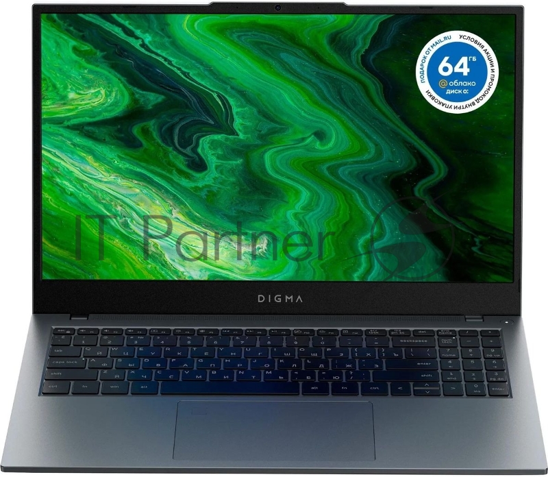 Ноутбук Digma Pro Fortis M Core i7 1255U 32Gb SSD512Gb Intel Iris Xe graphics 15.6 IPS FHD (1920x1080) Windows 11 Pro grey WiFi BT Cam 4250mAh (DN15P7-BDXW01)