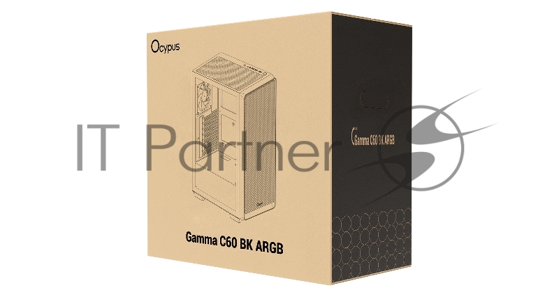 Компьютерный корпус Ocypus Gamma C60 BK ARGB, ATX, USB3.0*1+USB2.0*2, FRONT 3x120mm ARGB, REAR 1x120mm ARGB