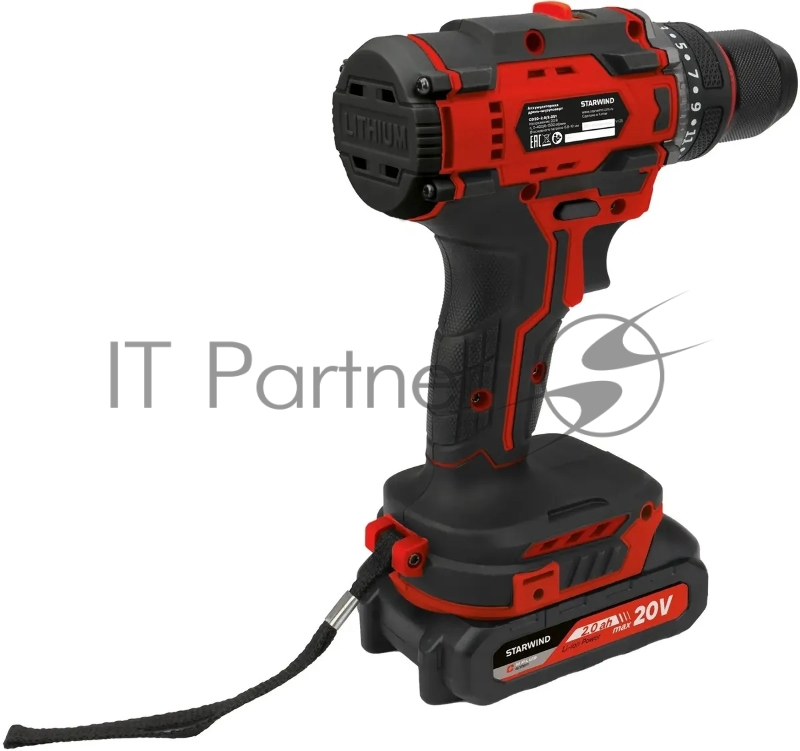 Дрель-шуруповерт Starwind CD20-2.0/2.0S1 40Вт аккум. патрон:быстрозажимной
