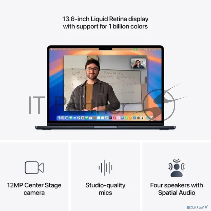 Ноутбук Apple MacBook Air 13-inch 2025 Midnight 13.6 Liquid Retina (2560x1600) M4 10C CPU 10C GPU/24GB/512GB SSD (A3240) (РФ)