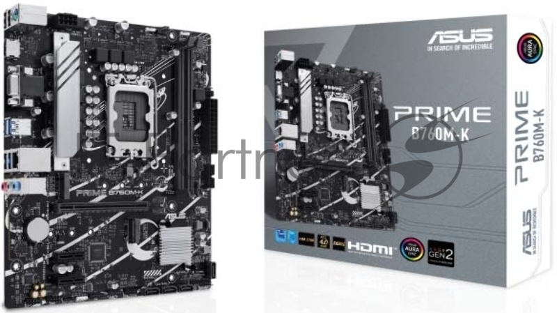 Материнская плата ASUS PRIME B760M-K, LGA 1700, Intel B760, 2xDDR5, 4xSATA, 2xM.2, 1xPCIe 4.0 x16, 2xPCIe x1, 1xHDMI, 1xVGA, 1x 2.5Gb LAN, 2xUSB-A 3.2 Gen 1, 2xUSB-A 2.0, 3x3.5 мм, 7.1, mATX