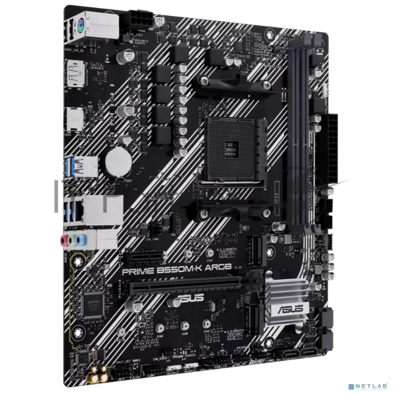 Материнская плата ASUS PRIME B550M-K ARGB, Socket AM4, AMD B550, 2xDDR4, 4xSATA, 2xM.2, 1xPCI-E 4.0 x16, 1xPCI-E x1, 1xHDMI, 1xDP, 1x 1Gb LAN, 4xUSB-A 3.2 Gen 1, 2xUSB-A 2.0, 3x3.5 мм, 7.1, Micro-ATX