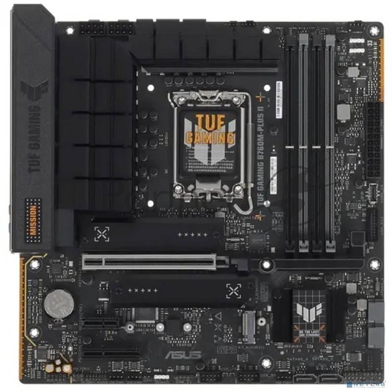 Материнская плата ASUS TUF GAMING B760M-PLUS II, LGA 1700, Intel B760, 4xDDR5, 4xSATA, 3xM.2, 1xPCIe 5.0 x16, 1xPCIe x4, 1xPCIe x1, 1xUSB-A 3.2 Gen 2, 2xUSB-A 3.2 Gen 1, 4xUSB 2.0, 1xUSB-C 3.2 Gen 2x2, 1x2.5Gb LAN, 5x3.5 мм, 7.1, mATX