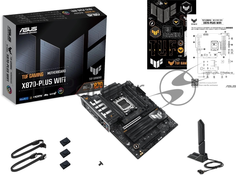 Материнская плата ASUS TUF GAMING X870-PLUS WIFI, AM5, AMD X870, 4xDDR5, 2xSATA, 4xM.2, 1xPCIe 5.0 x16, 1xPCIe 4.0 x4, 1xHDMI, 1xUSB-C 3.2 Gen 2, 1xUSB-C 3.2 Gen 2x2, 2xUSB-C 4.0, 1x 2.5Gb LAN, 1xUSB-A 2.0, 3xUSB-A 3.2 Gen 2, 4xUSB-A 3.2 Gen 1, 5x3.5