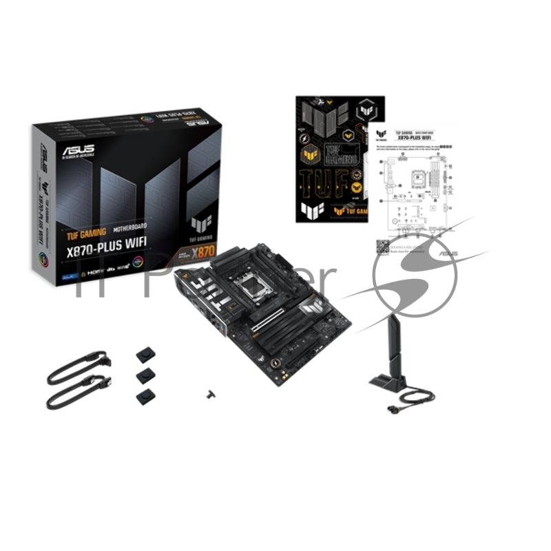 Материнская плата ASUS TUF GAMING X870-PLUS WIFI, AM5, AMD X870, 4xDDR5, 2xSATA, 4xM.2, 1xPCIe 5.0 x16, 1xPCIe 4.0 x4, 1xHDMI, 1xUSB-C 3.2 Gen 2, 1xUSB-C 3.2 Gen 2x2, 2xUSB-C 4.0, 1x 2.5Gb LAN, 1xUSB-A 2.0, 3xUSB-A 3.2 Gen 2, 4xUSB-A 3.2 Gen 1, 5x3.5