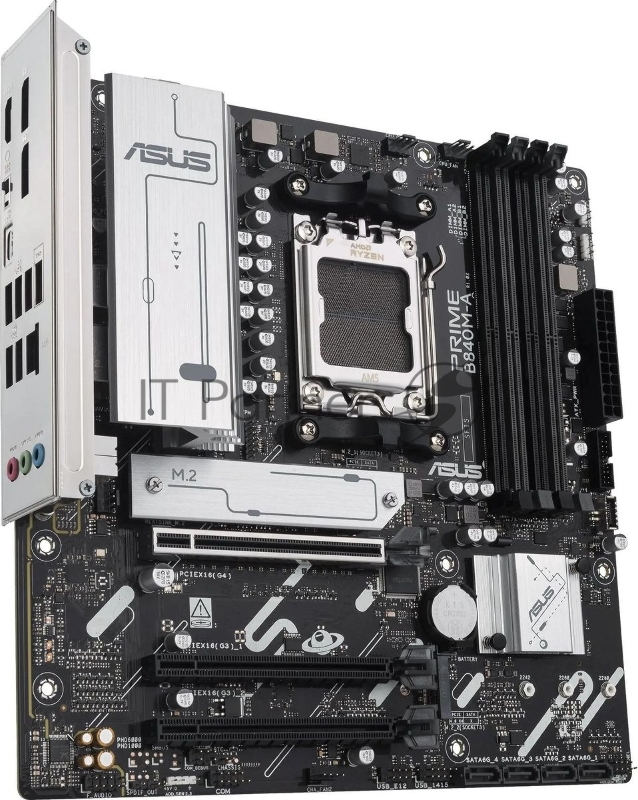 Материнская плата ASUS PRIME B840M-A-CSM, AM5, AMD B840, 4xDDR5, 4xSATA, 3xM.2, 1xPCI-E 4.0 x16, 2xPCI-E 3.0 x16, 1xRealtek 2.5Gb LAN, 2xUSB-A 10Gbps, 1xUSB-C 5Gbps, 4xUSB-A 2.0, 3x3.5 мм, 7.1, micro-ATX
