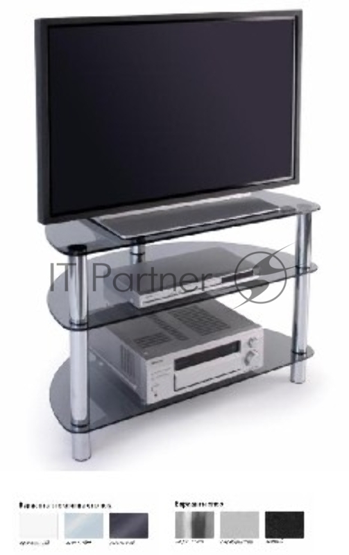 Подставка MD 404 slim/черн/дымч ((в/ш/г): 635/900/450, для TV: до 37, полок: 3, м/у полками(снизу вверх) : 100-300-200 мм, стекло: верхнее 10 мм, остальные по 8 мм, MAX нагрузка: 80 кг.)