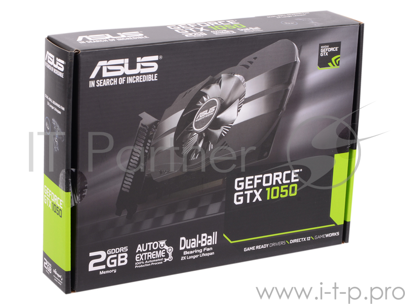 Видеокарта ASUS GeForce GTX 1050 2ГБ PH-GTX1050-2G (GeForce GTX 1050, DDR5, DVI, HDMI, DP) (PCI-E)