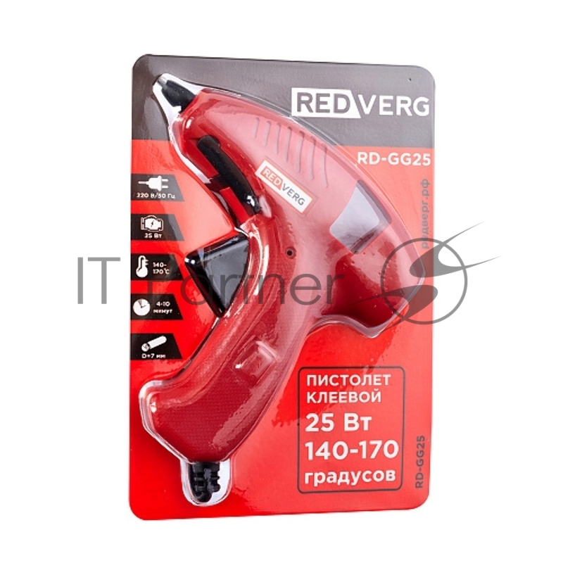 Клеевой пистолет RedVerg RD-GG25 25Вт 8гр/мин стерж.:7х100мм