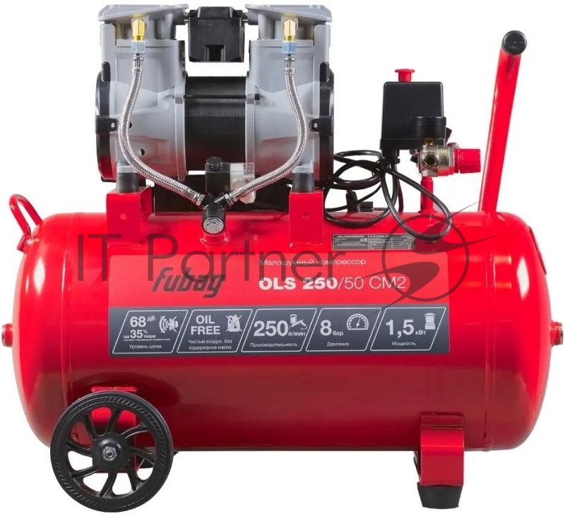 Компрессор поршневой Fubag OLS 250/50 CM2 безмасляный 250л/мин 50л 1500Вт красный/черный