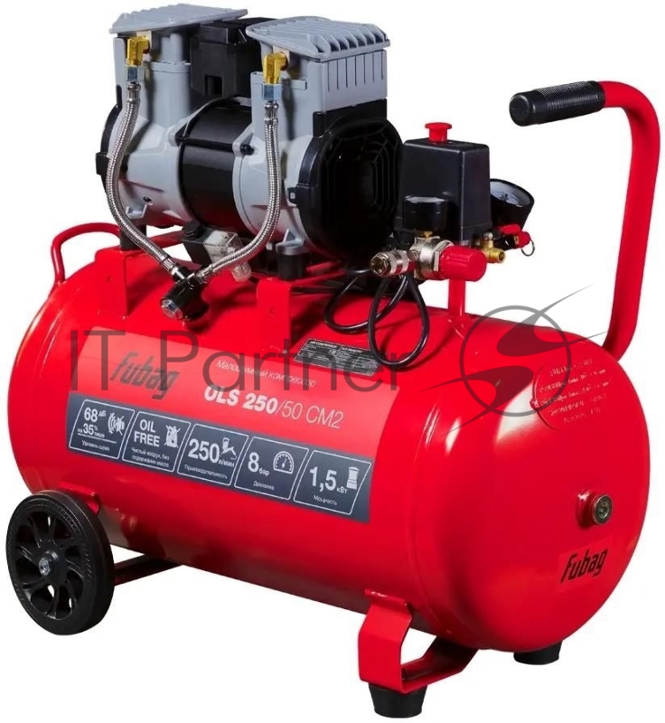 Компрессор поршневой Fubag OLS 250/50 CM2 безмасляный 250л/мин 50л 1500Вт красный/черный