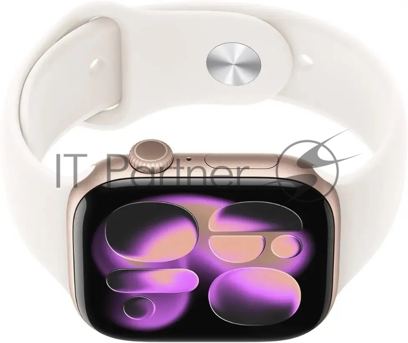 Смарт-часы Apple Watch Series 11 A3331 42мм OLED корп.розовое золото Sport Band рем.белый разм.брасл.:130-180мм (MEW24LW/A)