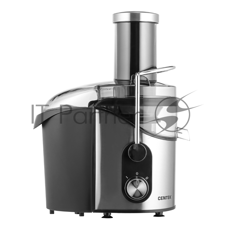 Соковыжималка Centek CT-1212 (черный/сталь) 1200Вт, 2 скор., стакан 1100 мл, горловина 75мм