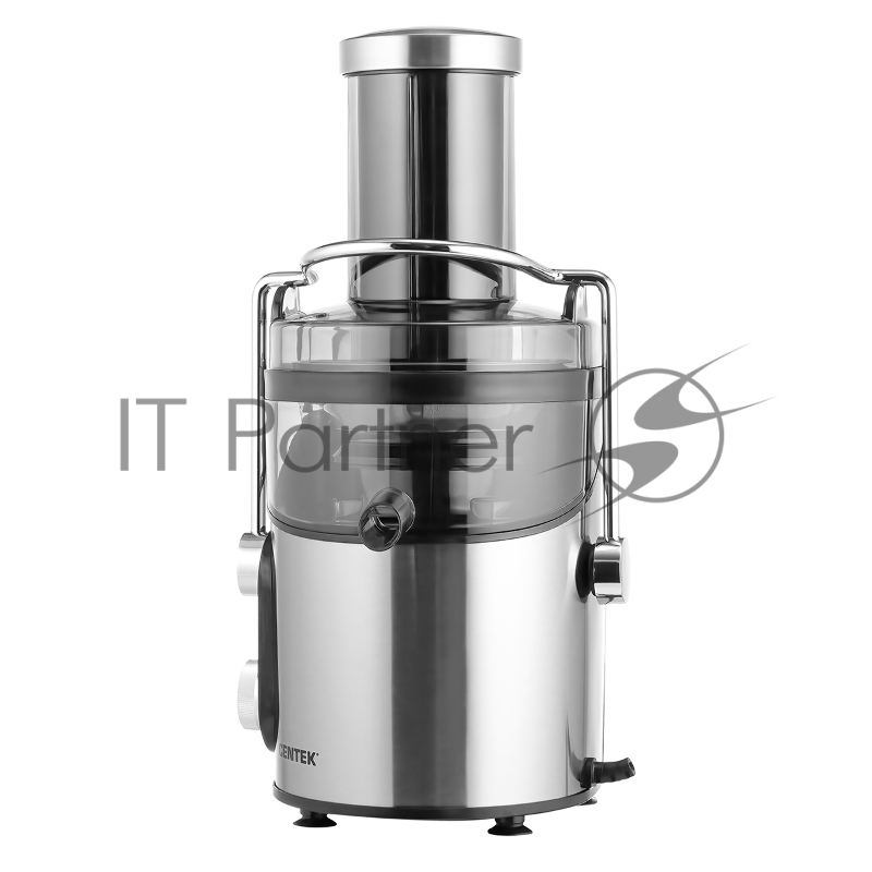 Соковыжималка Centek CT-1212 (черный/сталь) 1200Вт, 2 скор., стакан 1100 мл, горловина 75мм