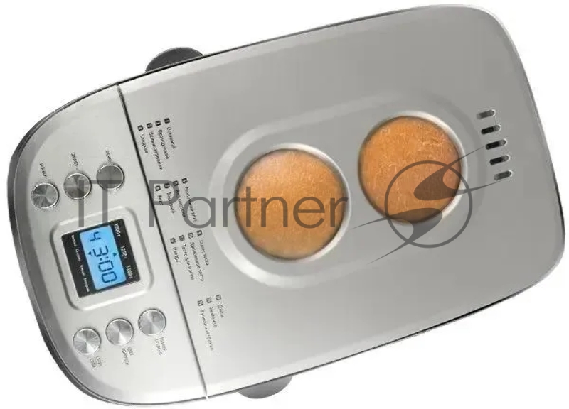 Хлебопечка Centek CT-1415 (черн/сталь) 1500 г БОЛЬШОЙ ОБЪЕМ, 860Вт, 15 программ, таймер, LCD, окошко