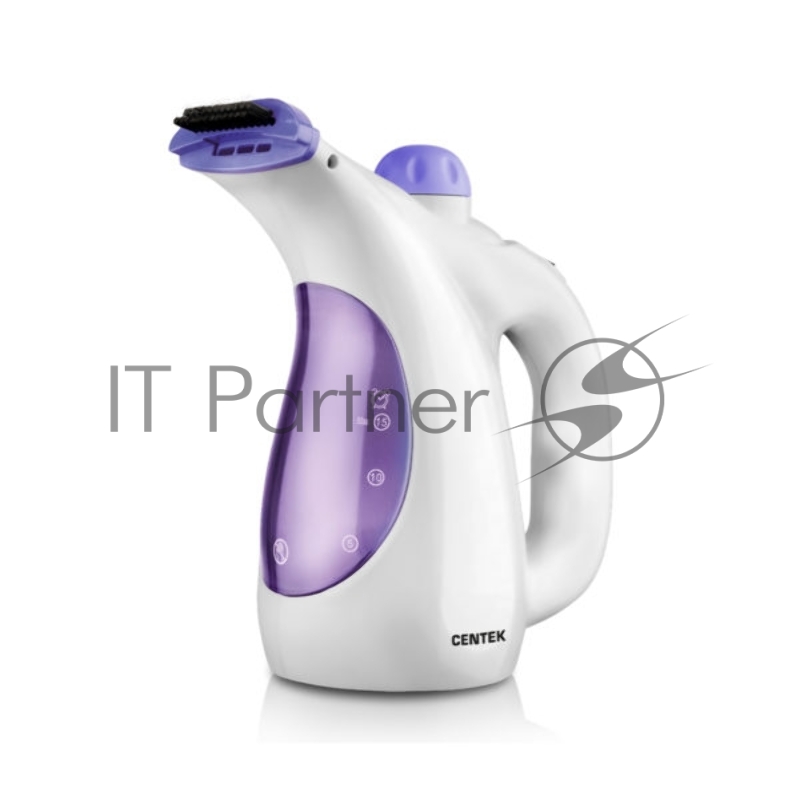 Отпариватель ручной Centek CT-2380 (бел/фиолет) 800Вт, 330мл, 15г/мин, регулятор мощ, насадка-щетка