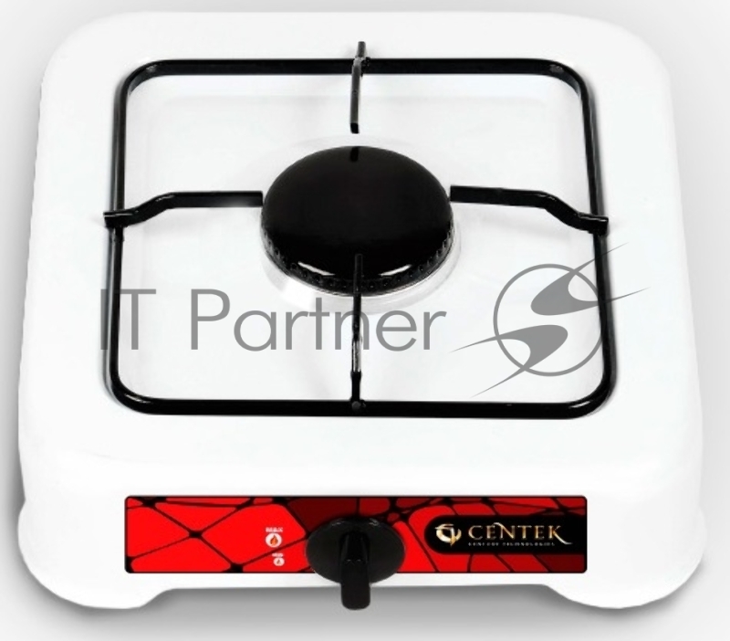 Плита газовая Centek CT-1520 (белый), 1 конфорка, сменная форсунка баллон/магистраль
