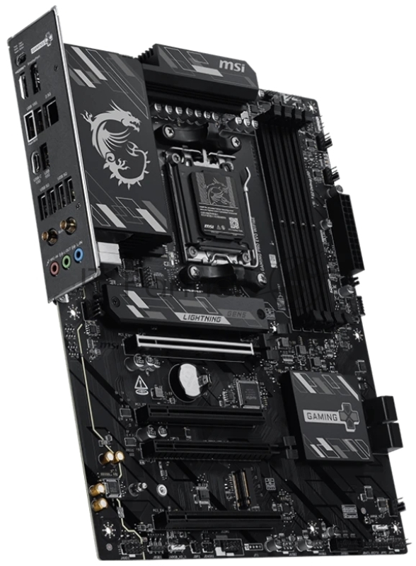 Материнская плата MSI B850 GAMING PRO WIFI6E B850, AM5, 4*DDR5, 4*PCIEx16, 2*M.2, 2*TypeC, 3*USB3.2Gen2, 6*USB3.2Gen1, 4*USB2.0, 4*SATA3.0, 2.5G, DP, HDMI, ATX, RTL