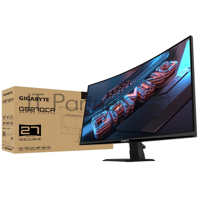 Монитор 27 Gigabyte GS27QCA EK Black (VA, 2560x1440, 2xHDMI 2.0, 1xDP1.4, 250кд/м2, 5000:1, 16.7M, 1мс, 178/178, 2560 x 1440, 180Гц)