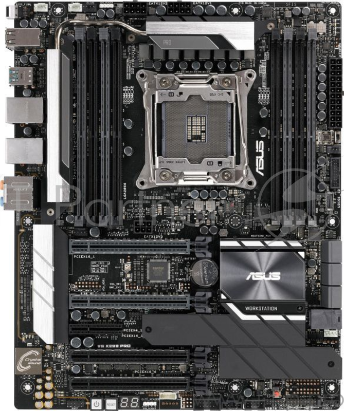Мат. плата Socket2066 ASUS WS X299 PRO (iX299, 8xDDR4, M.2, U.2, SATA III, RAID, 4xPCI-E, 2x1Гбит LAN, USB3.1, ATX)