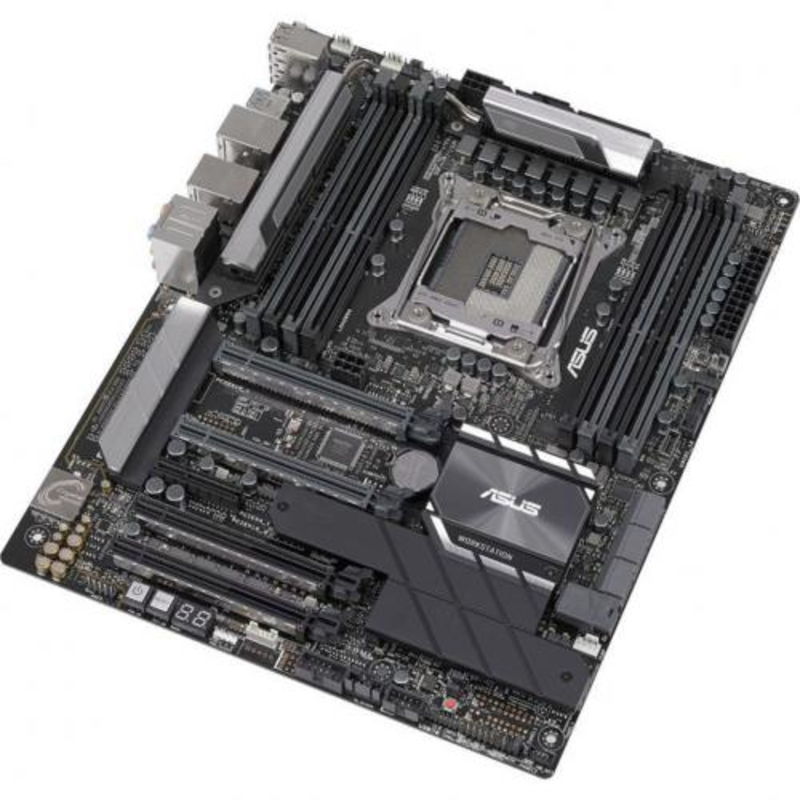 Мат. плата Socket2066 ASUS WS X299 PRO (iX299, 8xDDR4, M.2, U.2, SATA III, RAID, 4xPCI-E, 2x1Гбит LAN, USB3.1, ATX)