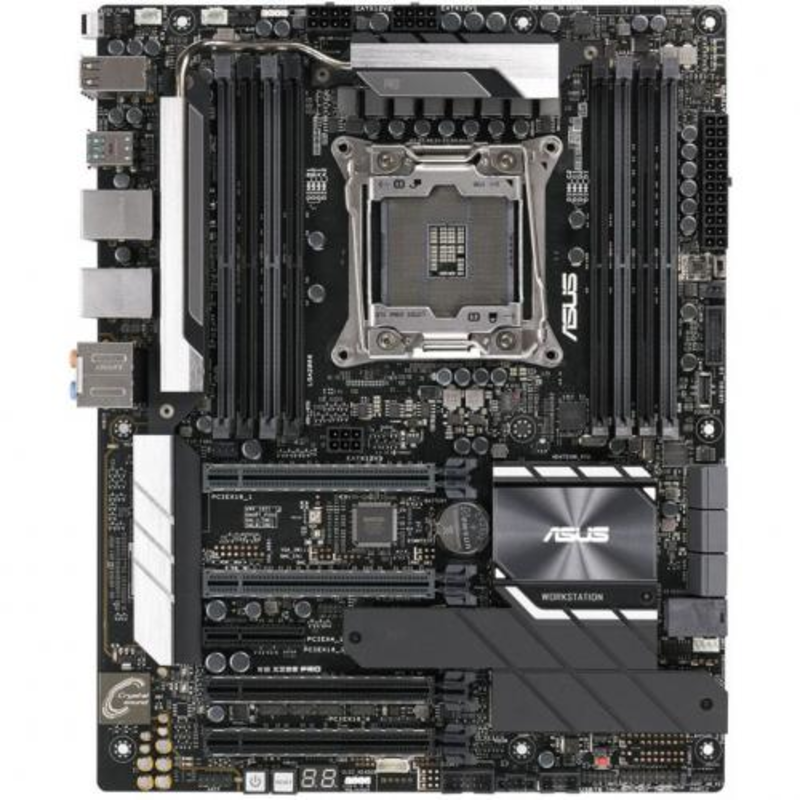 Мат. плата Socket2066 ASUS WS X299 PRO (iX299, 8xDDR4, M.2, U.2, SATA III, RAID, 4xPCI-E, 2x1Гбит LAN, USB3.1, ATX)
