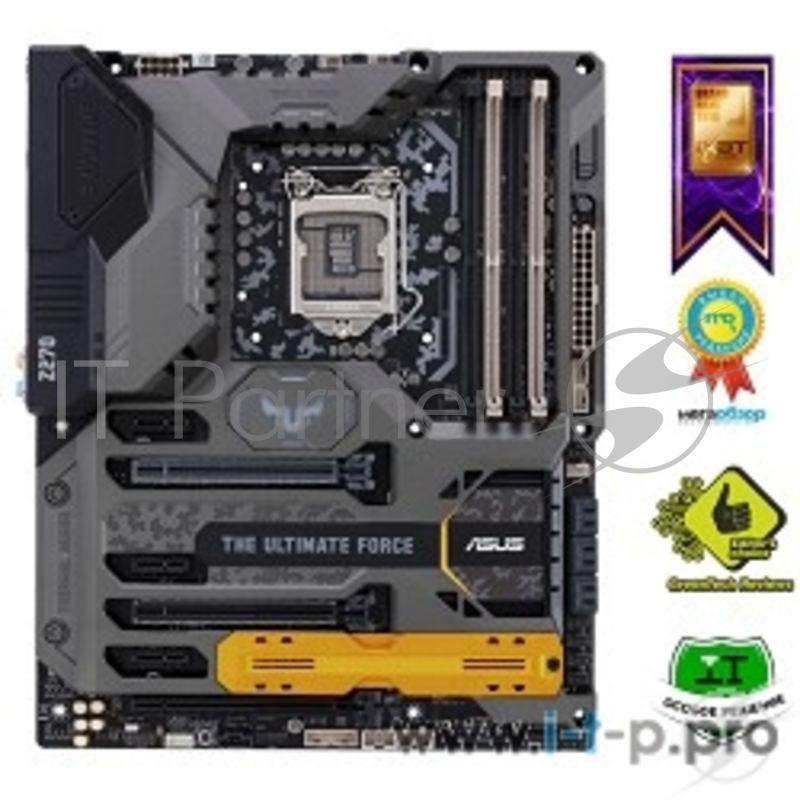 Мат. плата Socket1151 ASUS TUF Z270 MARK 1 (iZ270, 4xDDR4, M.2, SATA III, RAID, 3xPCI-E, HDMI, DP, 2x1Гбит LAN, USB3.1, ATX)