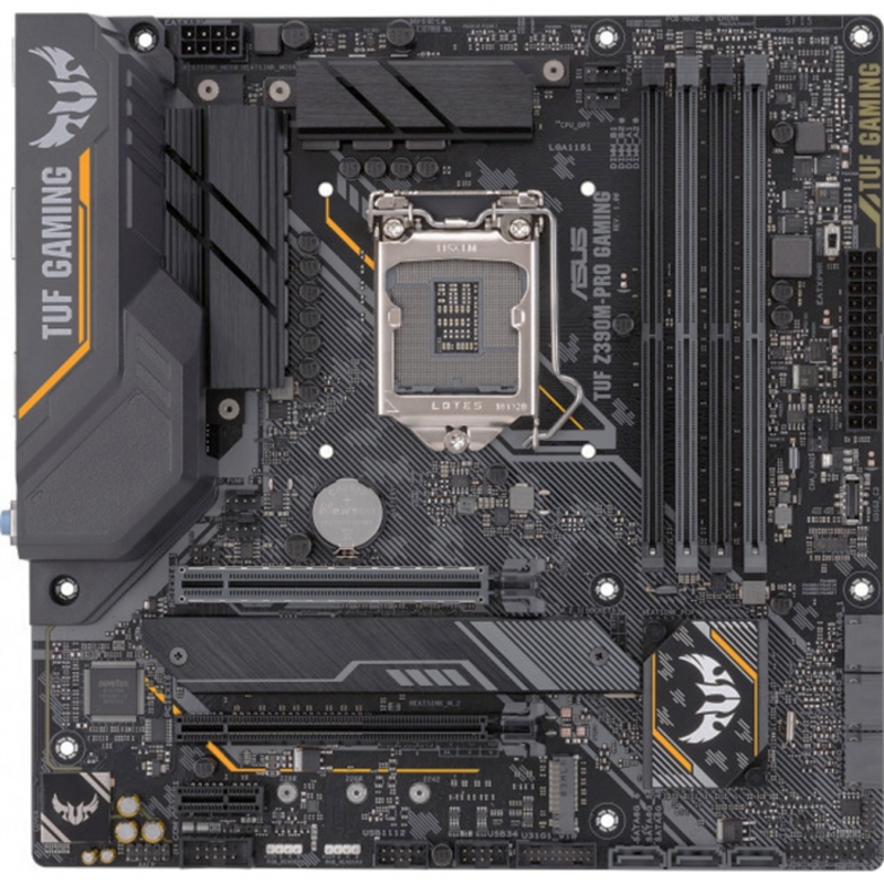 Мат. плата Socket1151 ASUS TUF Z390M-PRO GAMING (iZ390, 4xDDR4, M.2, SATA III, RAID, 2xPCI-E, HDMI, DP, 1Гбит LAN, USB3.1, mATX)