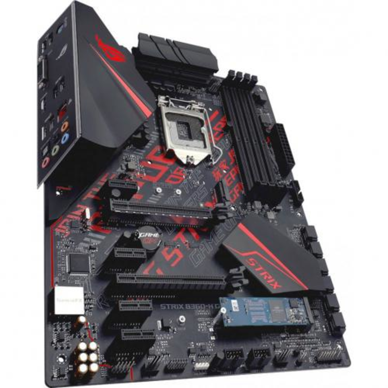 Мат. плата Socket1151 ASUS ROG STRIX B360-H GAMING/OPTANE (iB360, 4xDDR4, M.2, SATA III, 2xPCI-E, DVI, HDMI, 1Гбит LAN, USB3.1, ATX)