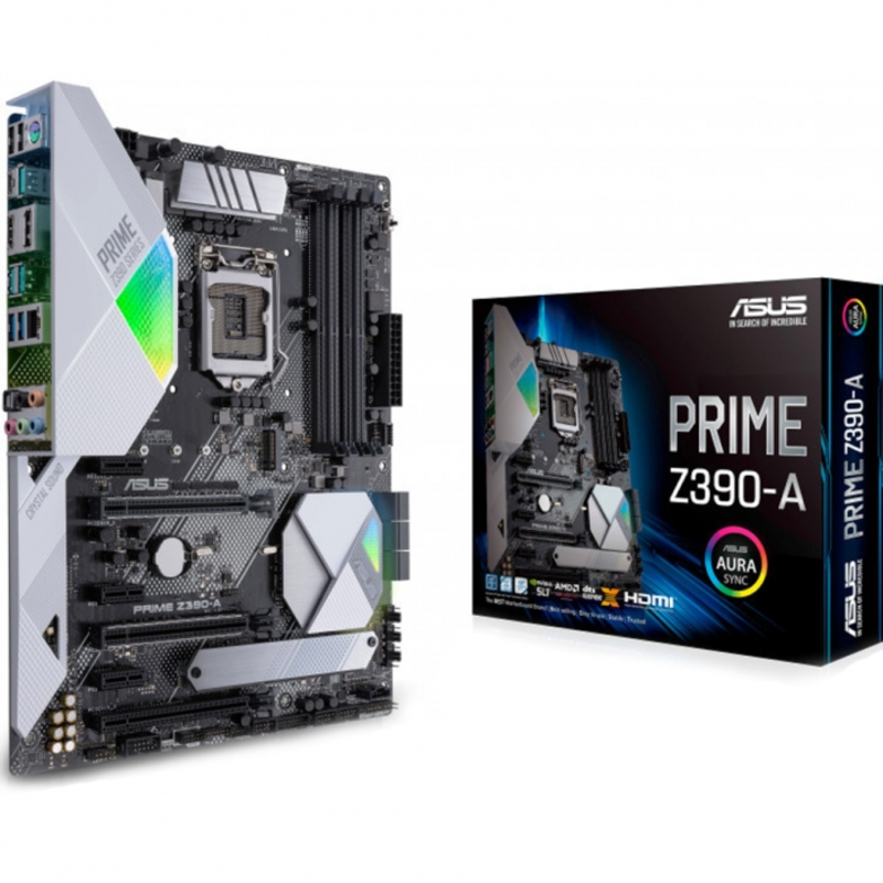 Мат. плата Socket1151 ASUS PRIME Z390-A (iZ390, 4xDDR4, M.2, SATA III, RAID, 3xPCI-E, HDMI, DP, 1Гбит LAN, USB3.1, ATX)