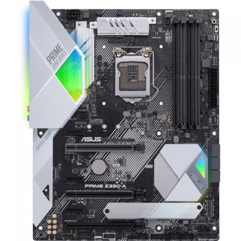 Мат. плата Socket1151 ASUS PRIME Z390-A (iZ390, 4xDDR4, M.2, SATA III, RAID, 3xPCI-E, HDMI, DP, 1Гбит LAN, USB3.1, ATX)