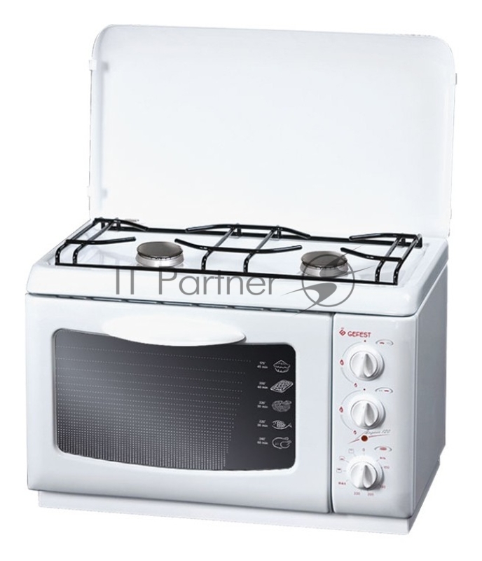 Плита комбинированная Gefest ПГЭ 120 белый, конфорок 2 газовых, духовка 18 л, 55 см x 40 см x 39 см