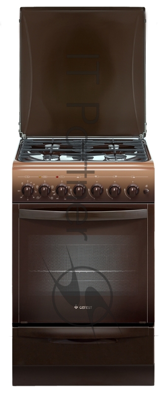 Плита комбинированная Gefest ПГЭ 5102-02 0001 коричневый, конфорок 4 газовых, духовка 55 л, 50 см x 85 см x 58.5 см