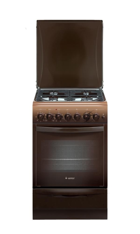 Плита комбинированная Gefest ПГЭ 5102-02 0001 коричневый, конфорок 4 газовых, духовка 55 л, 50 см x 85 см x 58.5 см