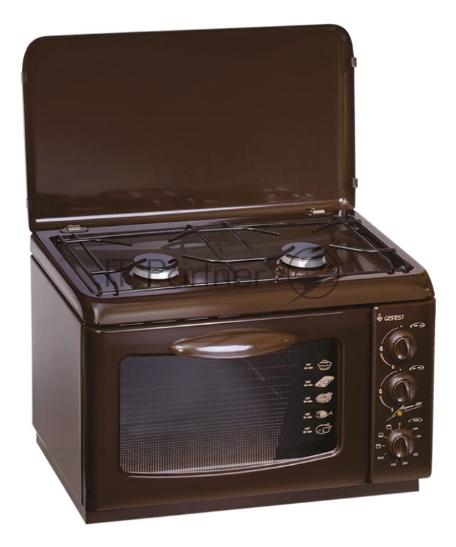 Плита комбинированная Gefest ПГЭ 120 К19 коричневый, конфорок 2 газовых, духовка 18 л, 55 см x 40 см x 39 см