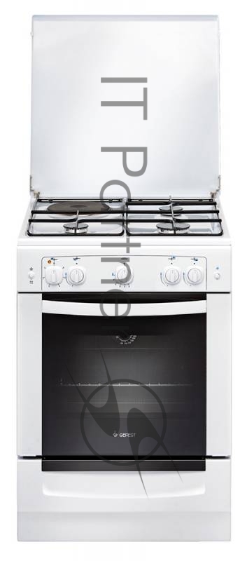 Плита комбинированная Gefest ПГЭ 6110-01 белый, конфорок 3 газовых и 1 электрическая, духовка 52 л, 60 см x 85 см x 60 см
