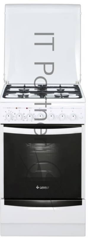 Плита комбинированная Gefest ПГЭ 5102-02 0300 белый, конфорок 4 газовых, духовка 55 л, 50 см x 85 см x 58.5 см