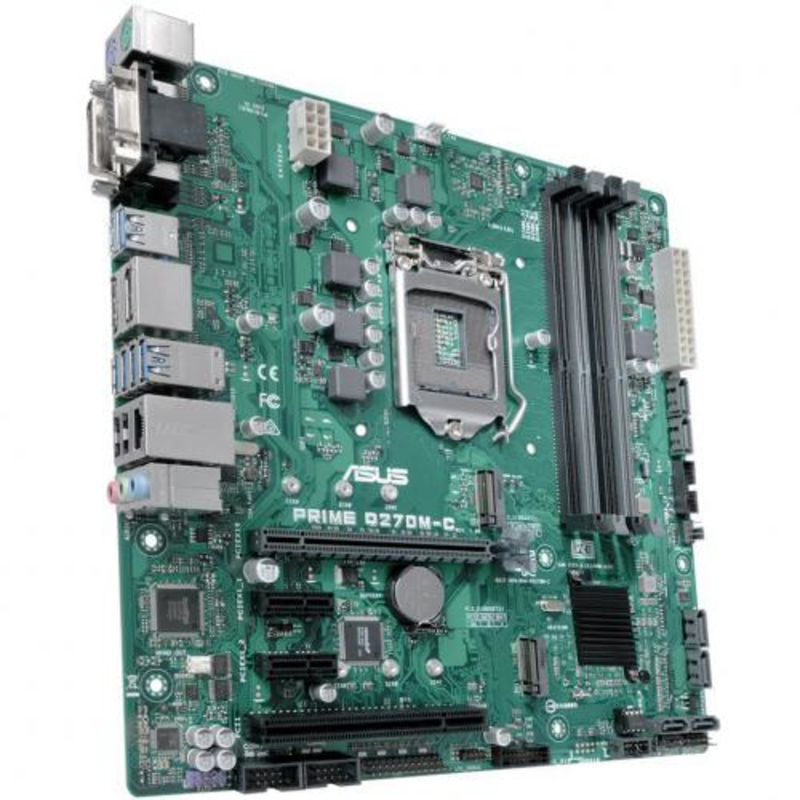 Мат. плата Socket1151 ASUS PRIME Q270M-C (iQ270, 4xDDR4, M.2, SATA III, RAID, PCI-E, D-Sub, DVI, HDMI, DP, 1Гбит LAN, USB3.0, mATX)