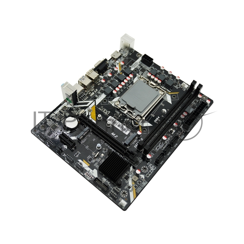 Материнская плата CBR H610M Chipset H610, Socket 1700, 2*DDR4, mATX, VGA+HDMI, 1*PCIEx16,2*PCIEx1,1*M.2(PCIe NVMe Gen3 x4 ), 3*SATA3, 2*USB2.0 + 2*USB3.0, LAN 1Gb