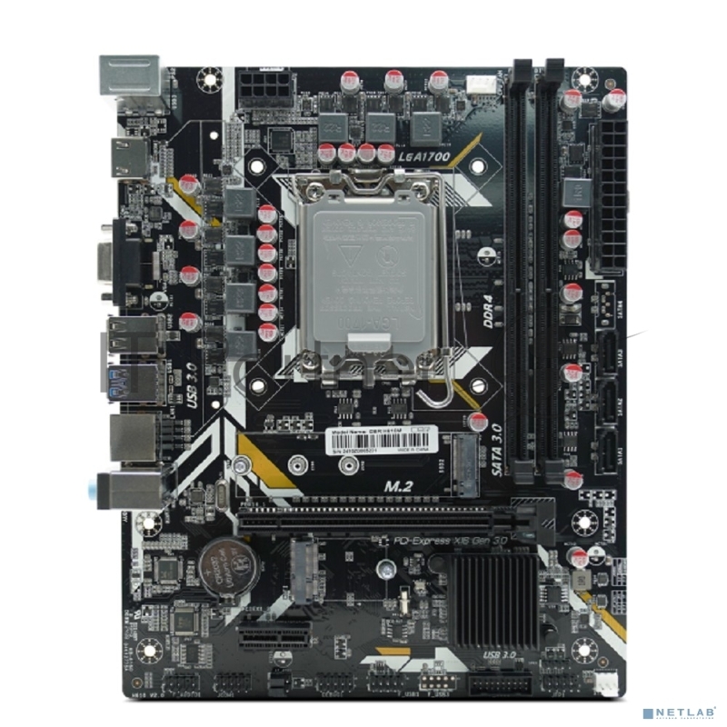 Материнская плата CBR H610M Chipset H610, Socket 1700, 2*DDR4, mATX, VGA+HDMI, 1*PCIEx16,2*PCIEx1,1*M.2(PCIe NVMe Gen3 x4 ), 3*SATA3, 2*USB2.0 + 2*USB3.0, LAN 1Gb