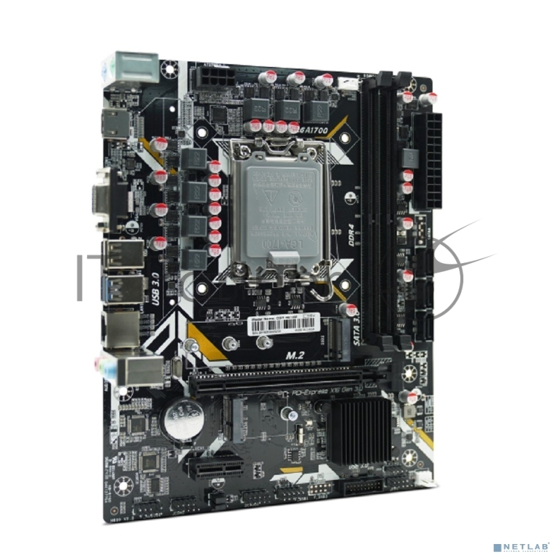 Материнская плата CBR H610M Chipset H610, Socket 1700, 2*DDR4, mATX, VGA+HDMI, 1*PCIEx16,2*PCIEx1,1*M.2(PCIe NVMe Gen3 x4 ), 3*SATA3, 2*USB2.0 + 2*USB3.0, LAN 1Gb