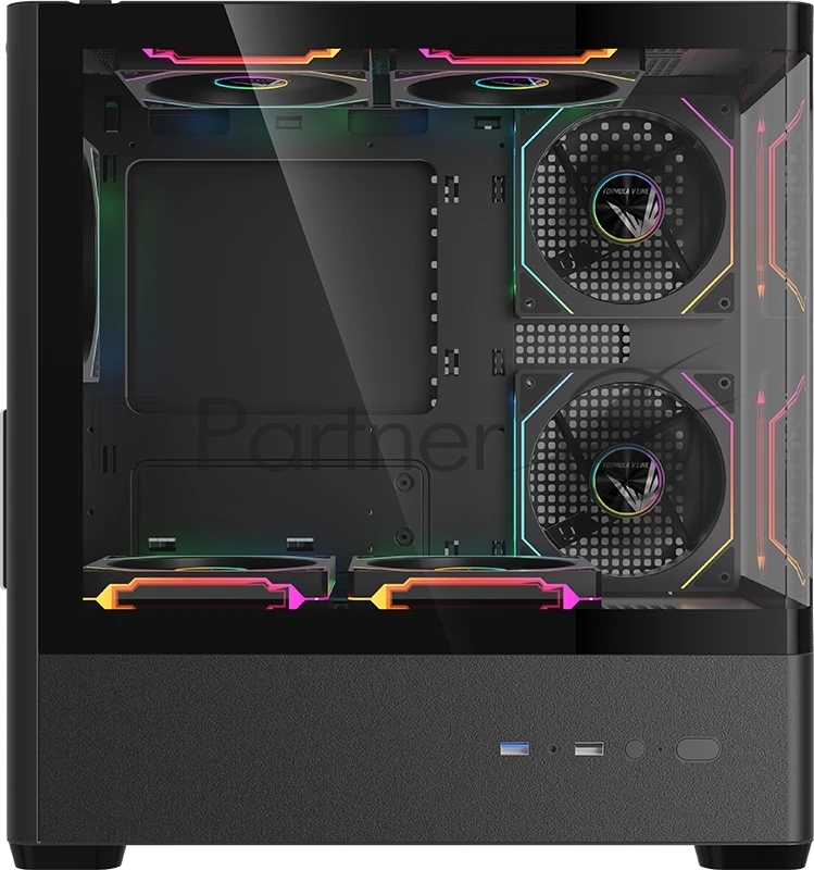 Корпус Formula Crystal U1M черный без БП mATX 1xUSB3.0 1xUSB3.1 audio bott PSU