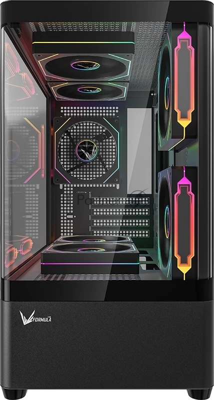 Корпус Formula Crystal U1M черный без БП mATX 1xUSB3.0 1xUSB3.1 audio bott PSU