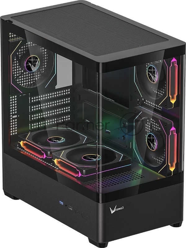 Корпус Formula Crystal U1M черный без БП mATX 1xUSB3.0 1xUSB3.1 audio bott PSU