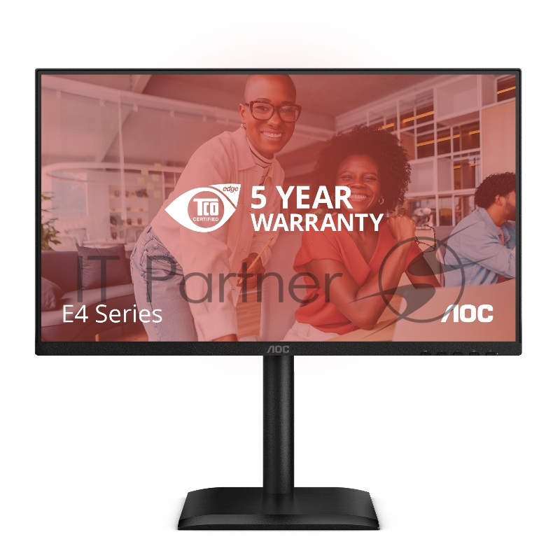 Монитор 23.8 AOC 24E4CV IPS 1920x1080, 120 Гц, 4 мс, 16:9, 300 кд/м², HDMI, DP 1.4, USB-C (90 Вт), 4xUSB 3.2, 3.5 Jack, USB Hub (4x USB 3.2), HDR10, Adaptive-Sync, черный