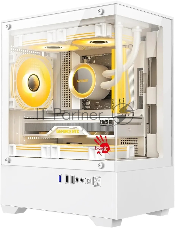 Корпус Bloody CC-125 белый без БП mATX 5x120mm 2xUSB2.0 1xUSB3.0 audio bott PSU