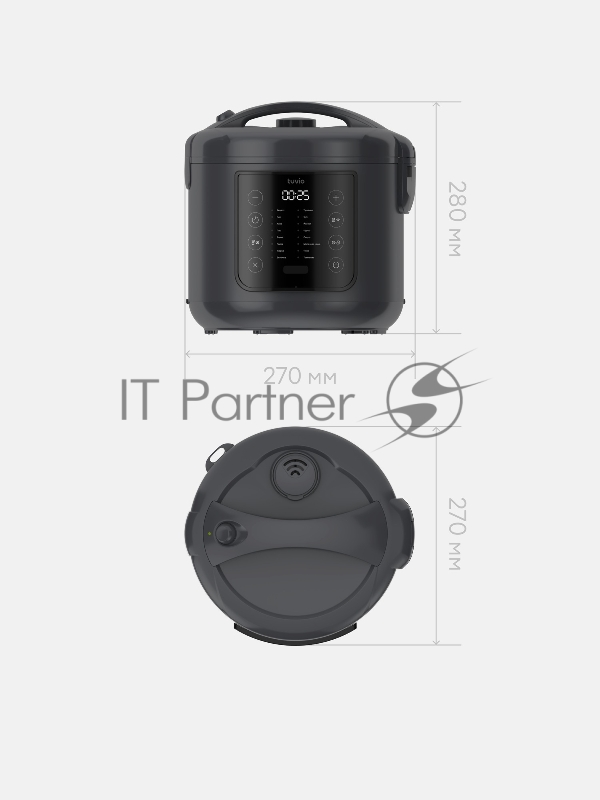 Мультиварка Tuvio TMC02B5S, 5л с управлением со смартфона и 16 автоматическими программами, серая
